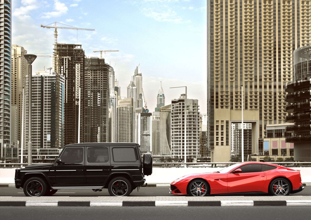cars on streets of Dubai