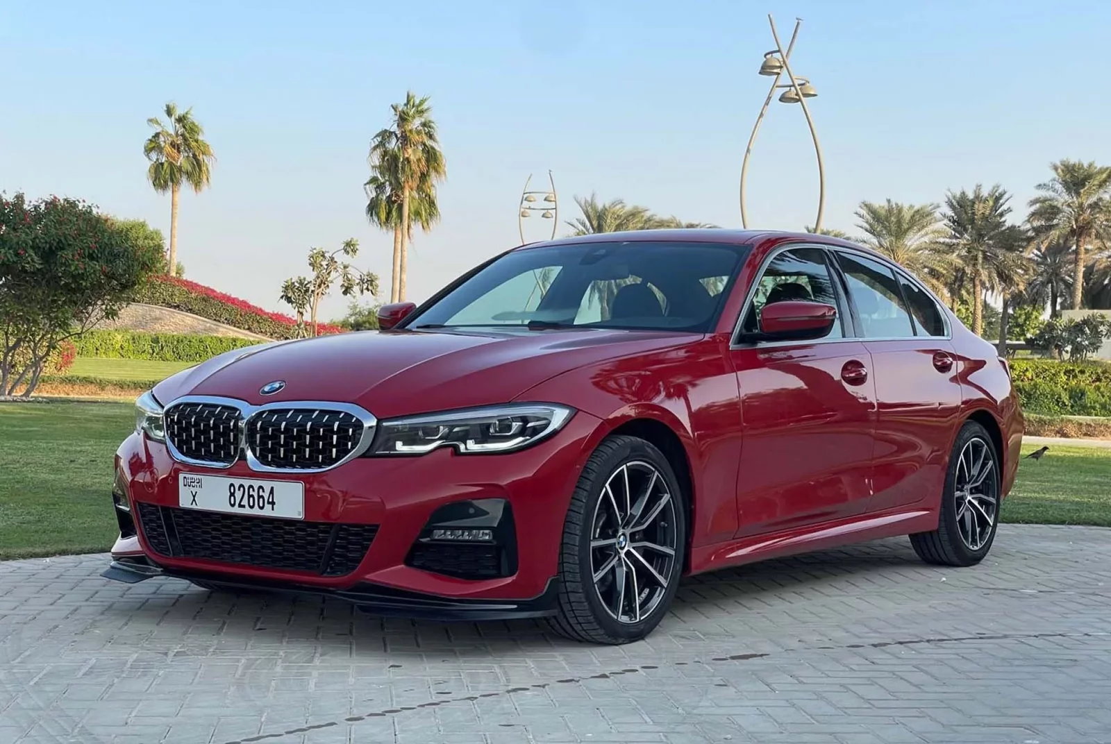 Rent BMW 3-Series 330 Red 2020 in Dubai