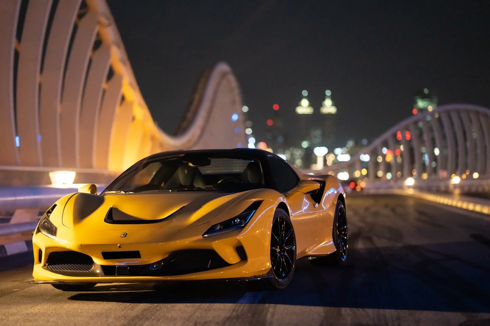 Rent Ferrari F8 Tributo Spider Yellow 2021 in Dubai