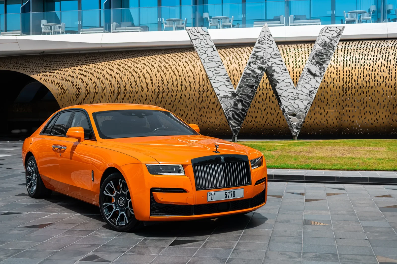 Rent Rolls-Royce Ghost  Orange 2023 in Abu Dhabi