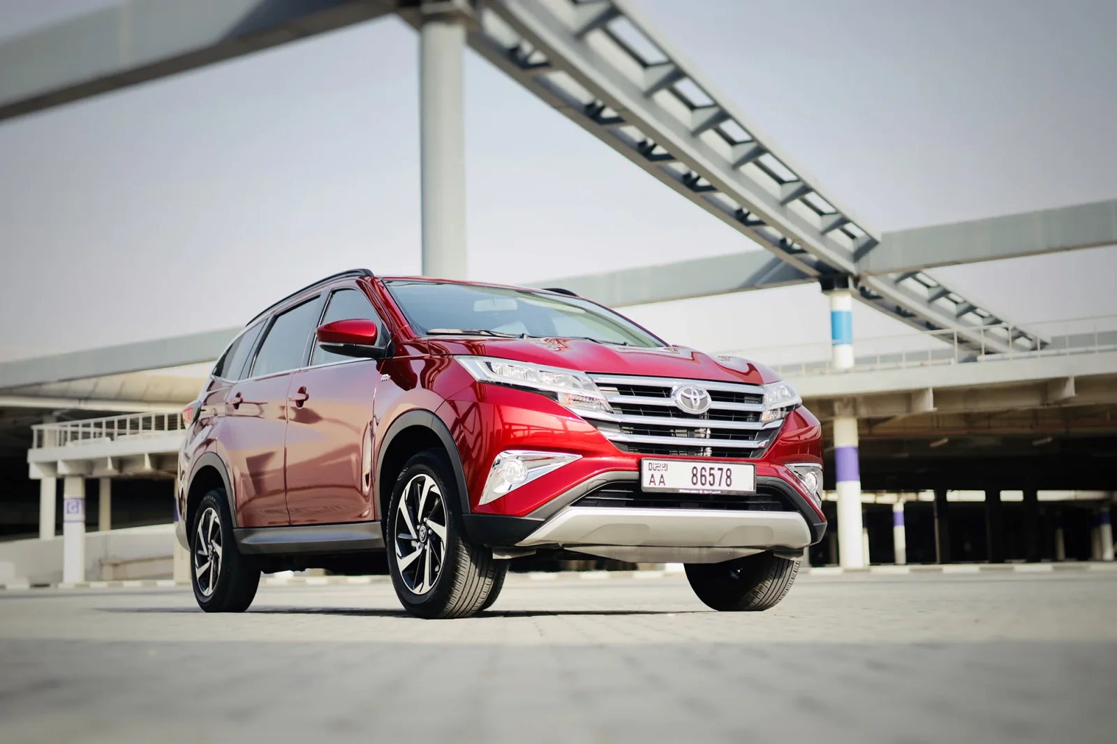 Rent Toyota Rush  Red 2023 in Abu Dhabi