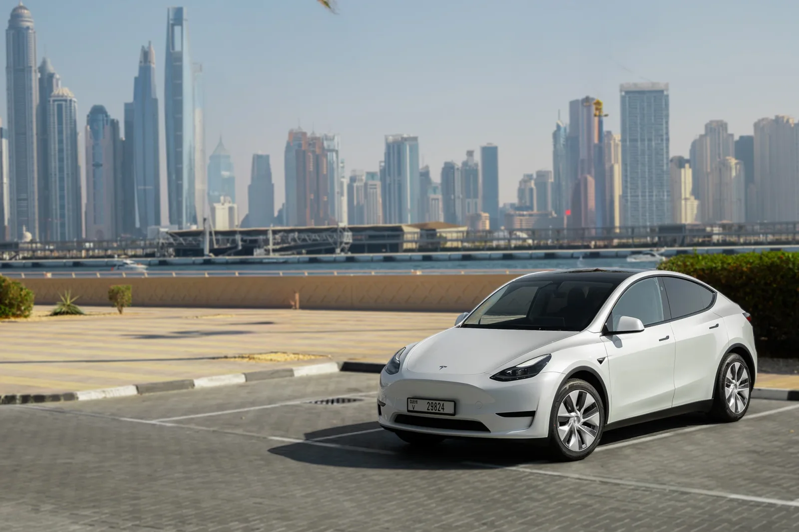Rent Tesla Model Y  White 2024 in Abu Dhabi - 2 