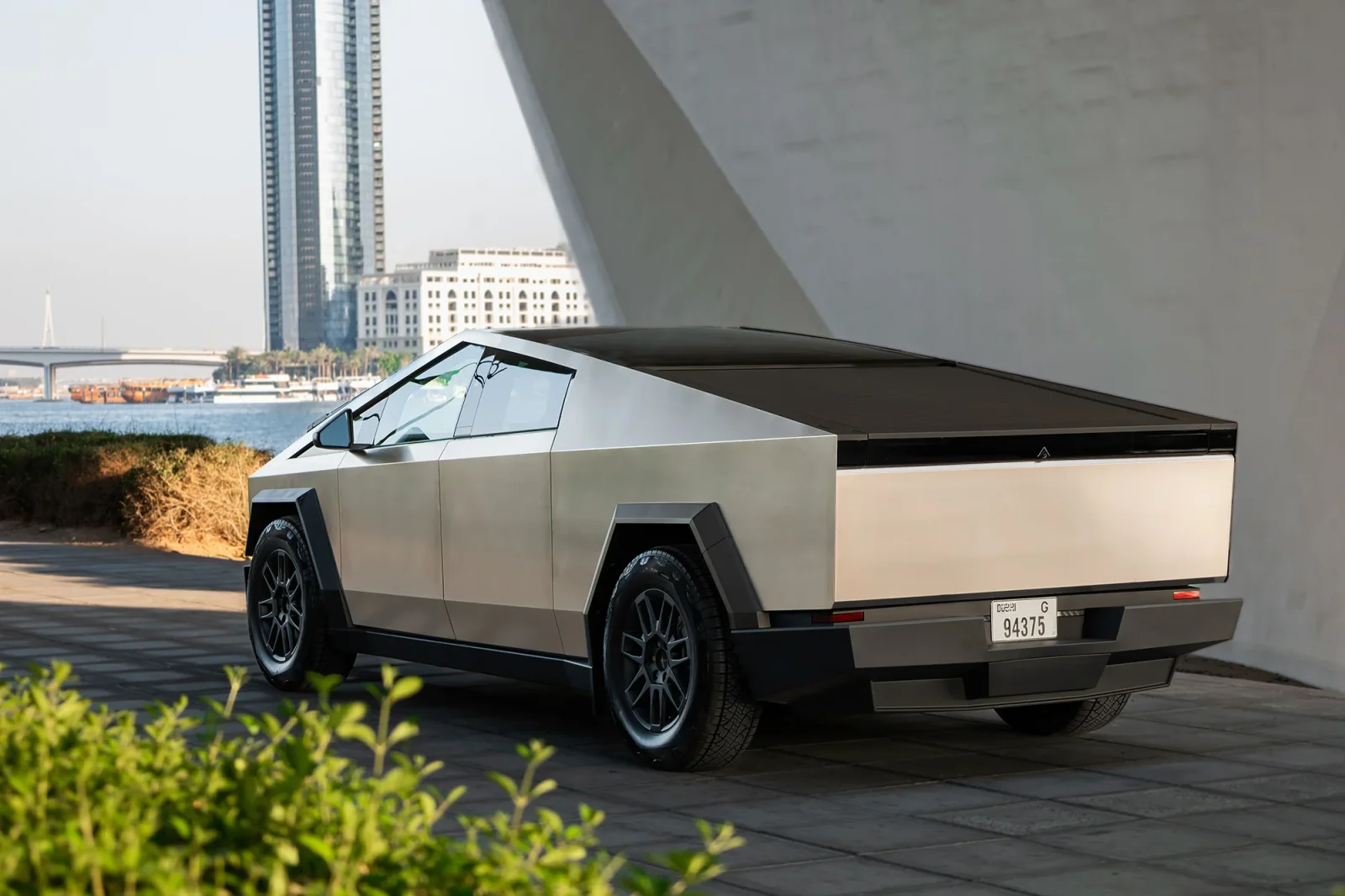 Rent Tesla Cybertruck  Silver 2024 in Abu Dhabi - 11 