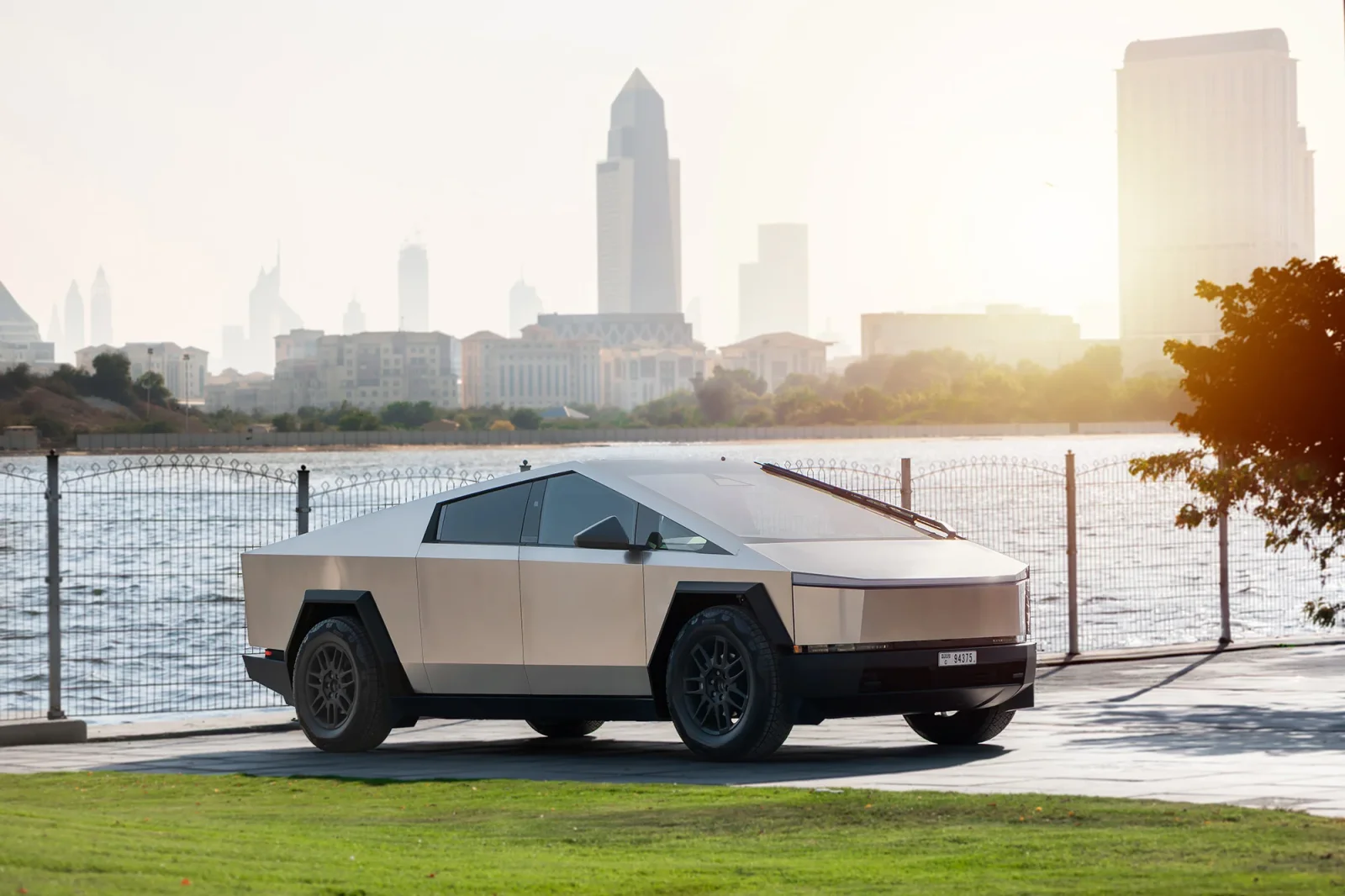 Rent Tesla Cybertruck  Silver 2024 in Abu Dhabi - 3 