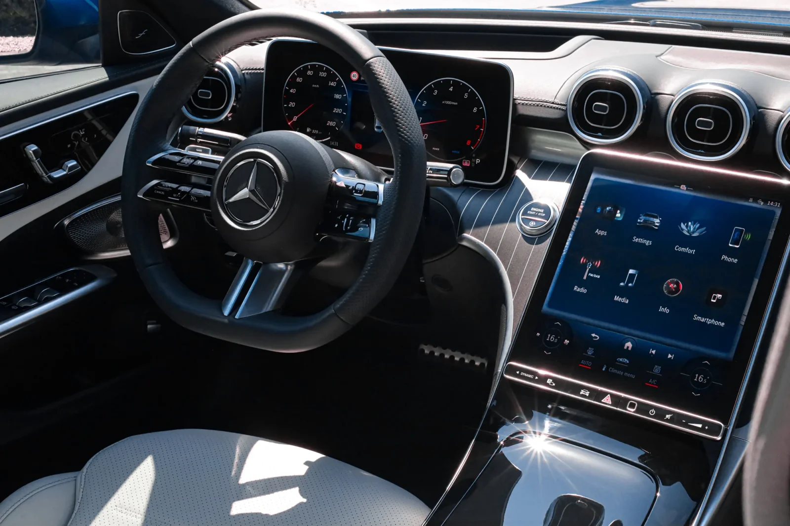 Rent Mercedes-Benz C-Class C200 Blue 2024 in Abu Dhabi - 5 