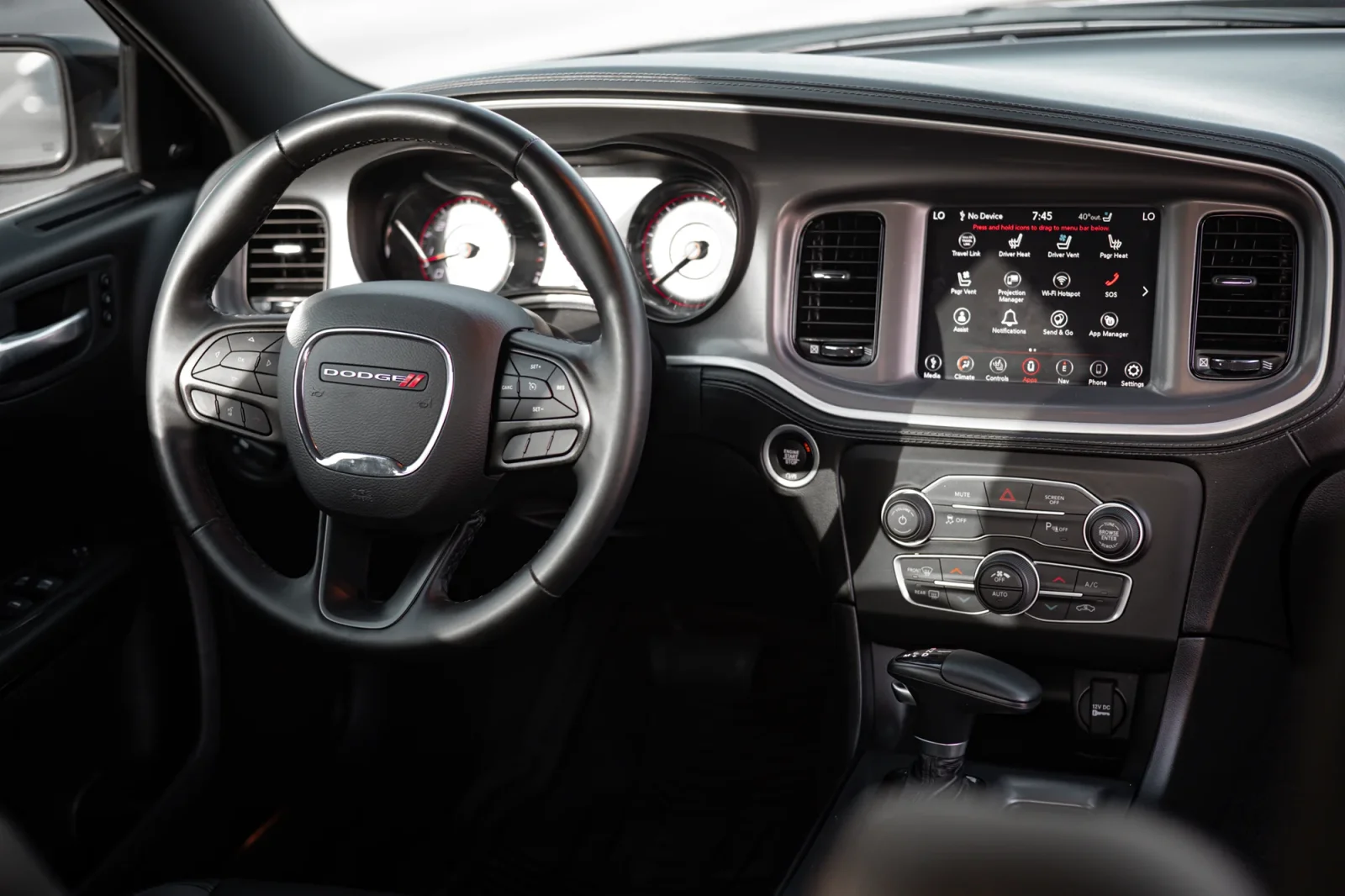 Rent Dodge Charger  Black 2022 in Abu Dhabi - 3 