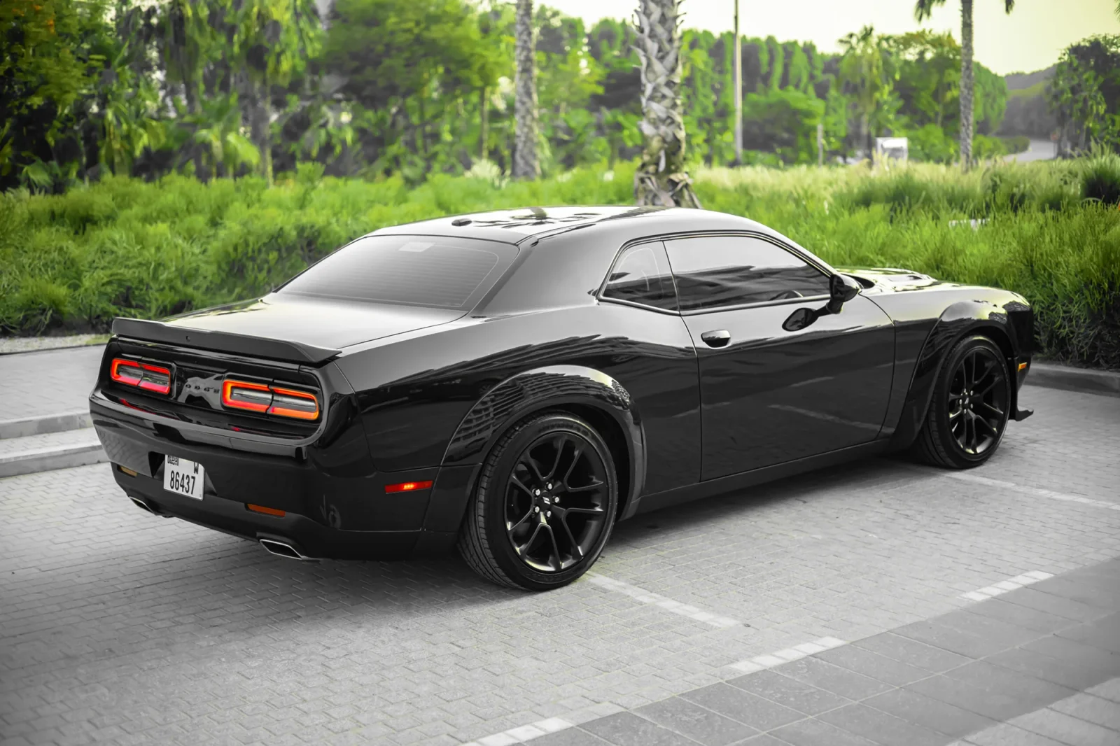 Rent Dodge Challenger  Black 2022 in Abu Dhabi - 11 