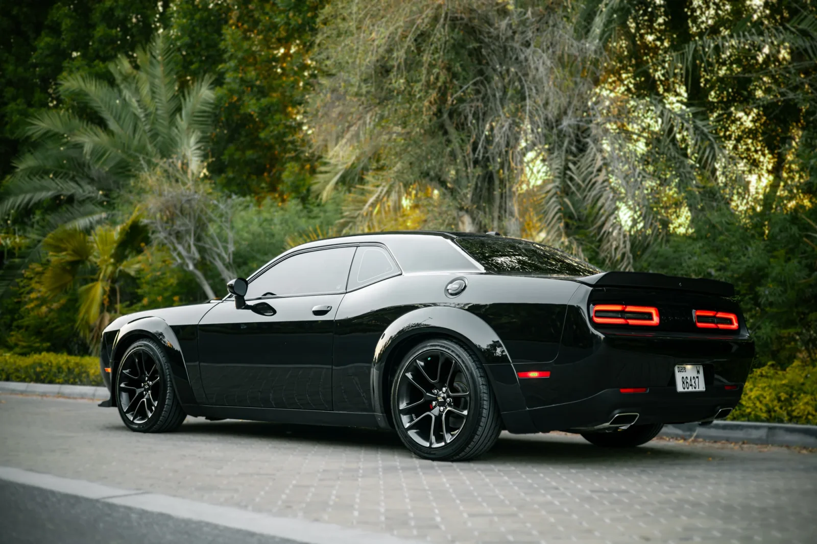 Rent Dodge Challenger  Black 2022 in Abu Dhabi - 8 