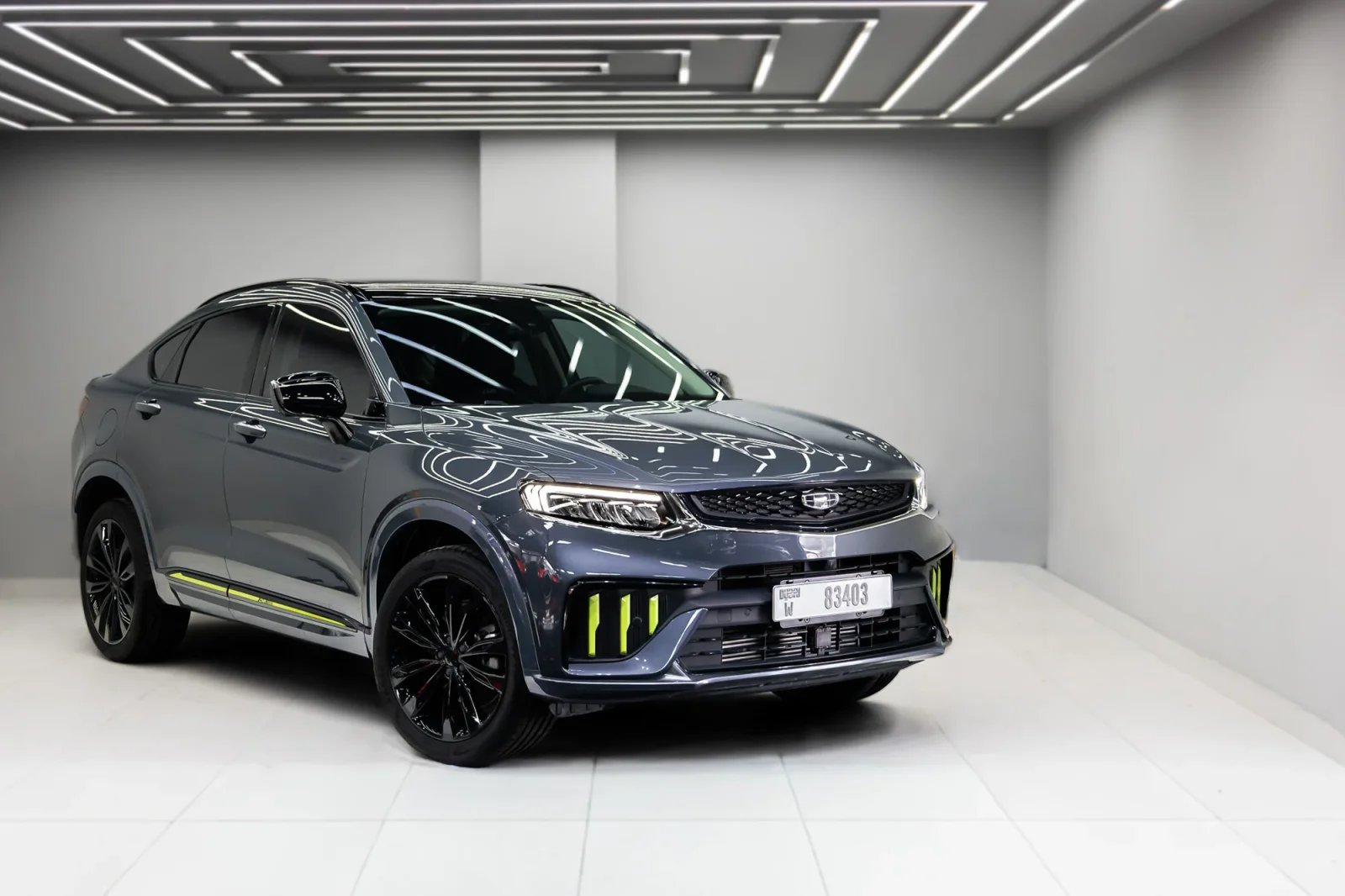 Loyer Geely Tugella GF Gris 2024 en Abou Dabi
