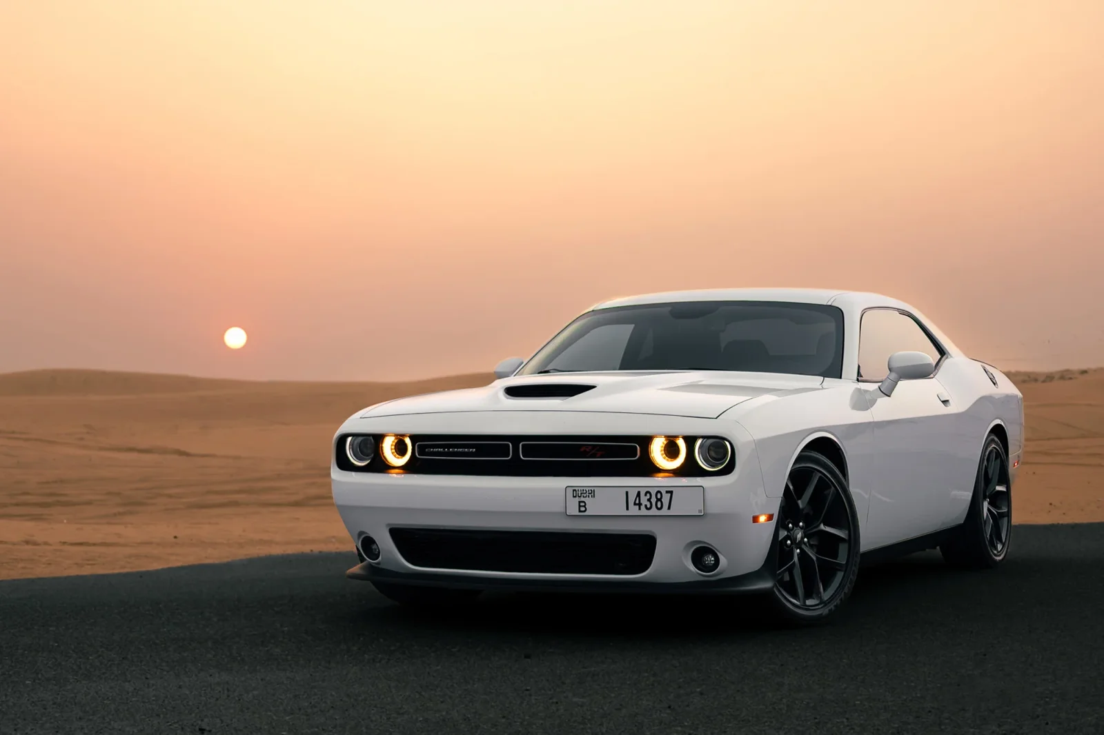 Rent Dodge Challenger R/T White 2022 in Abu Dhabi - 2 