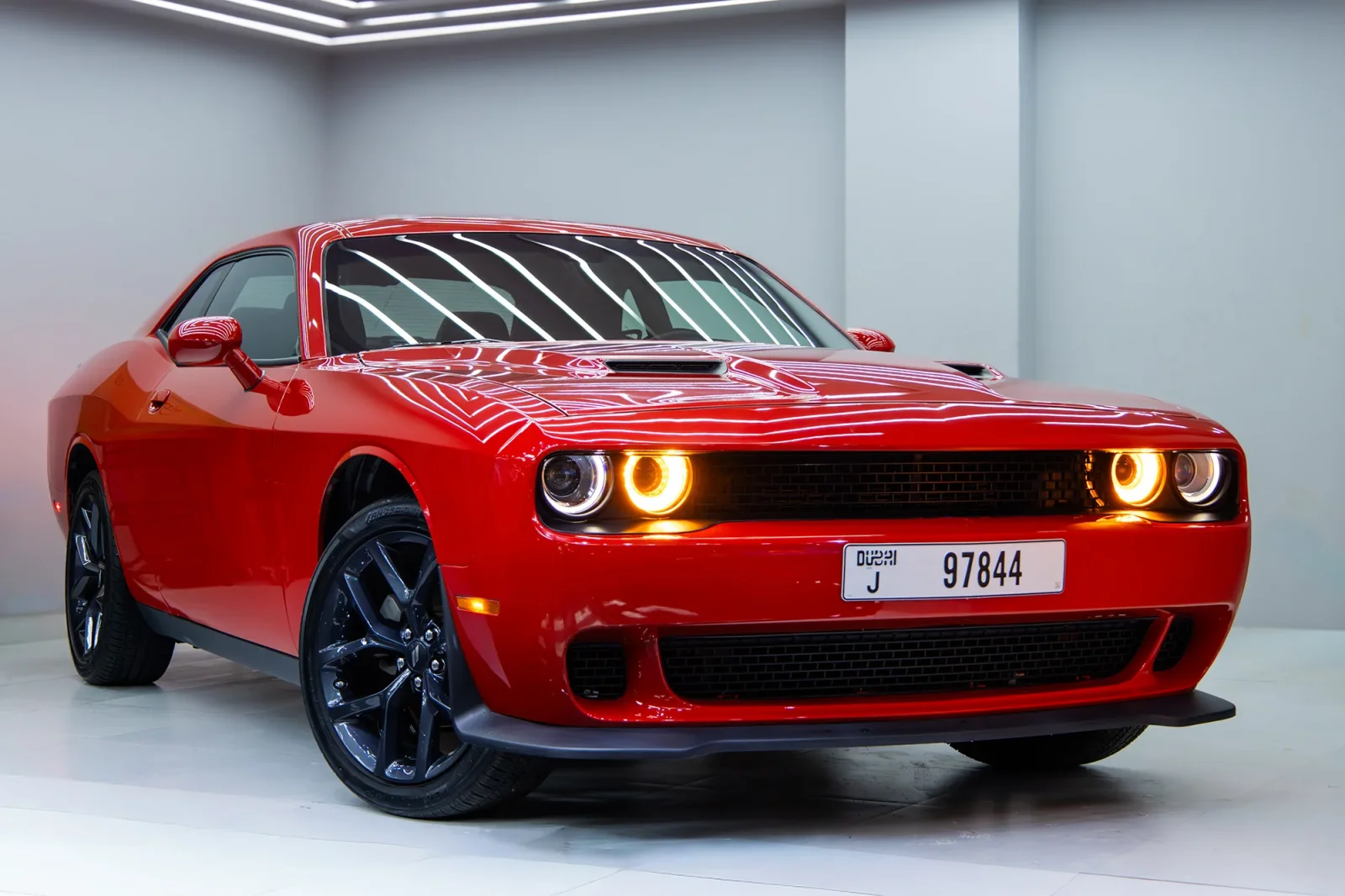 Rent Dodge Challenger  Red 2023 in Abu Dhabi