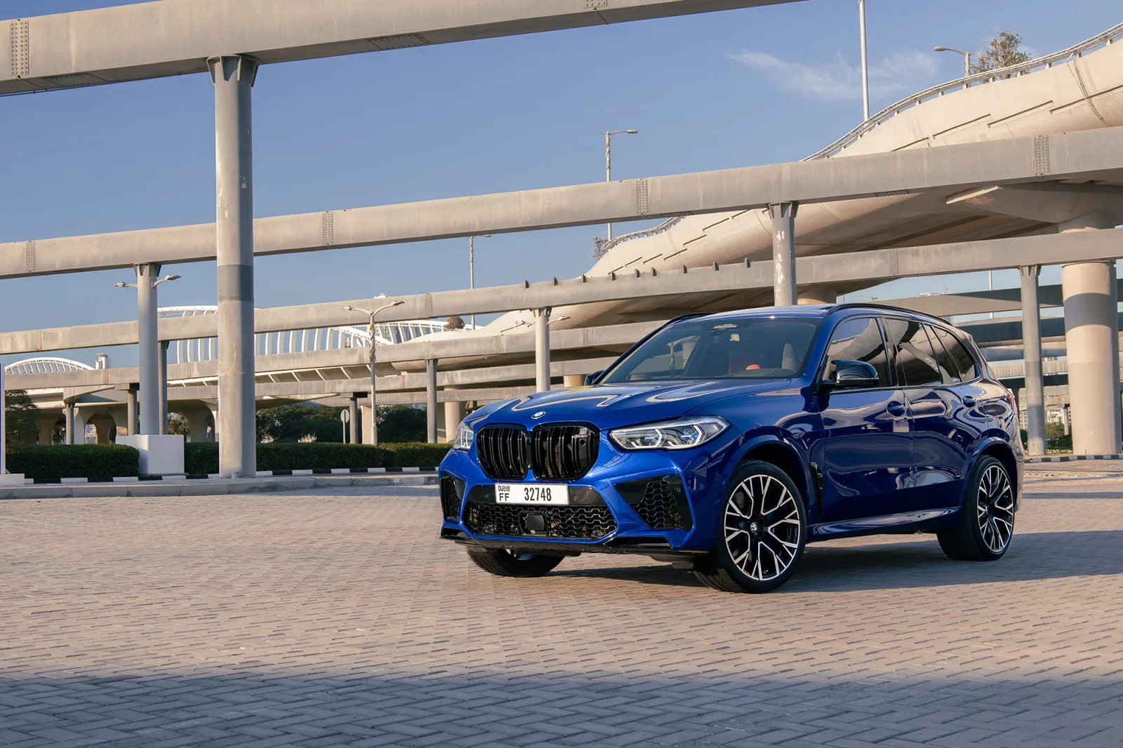Rent BMW X5 M Competition Blue 2022 in Abu Dhabi - 2 