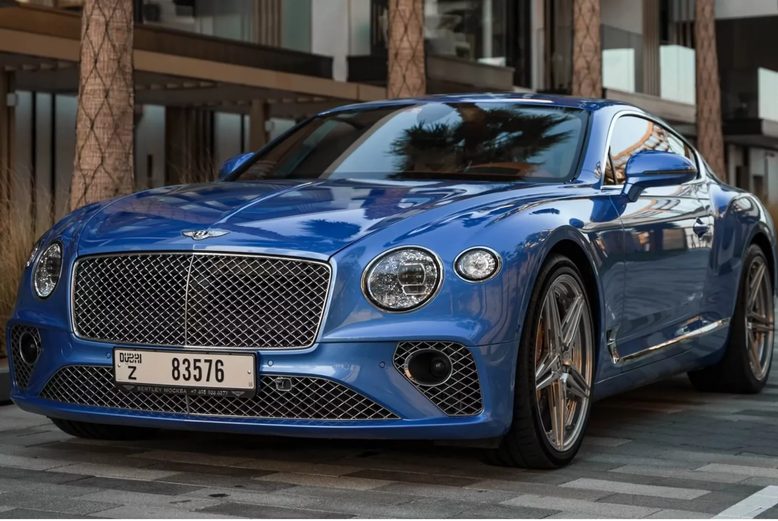 Rent Bentley Continental GT Blue 2018 in Dubai