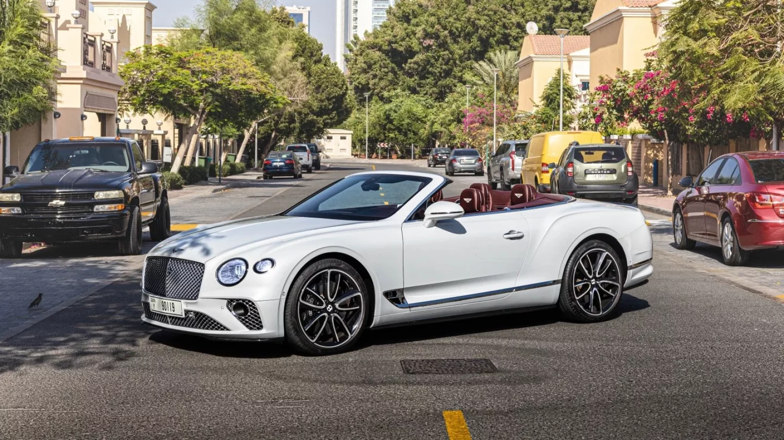 Rent Bentley Continental GT Convertible White 2022 in Dubai