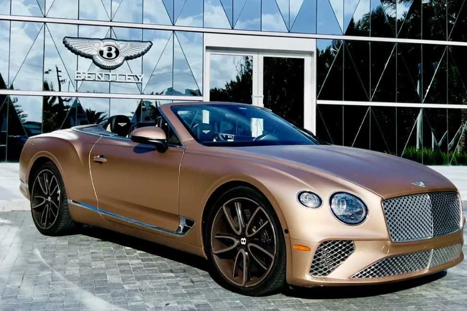 Rent Bentley Continental GT Convertible Gold 2022 in Miami