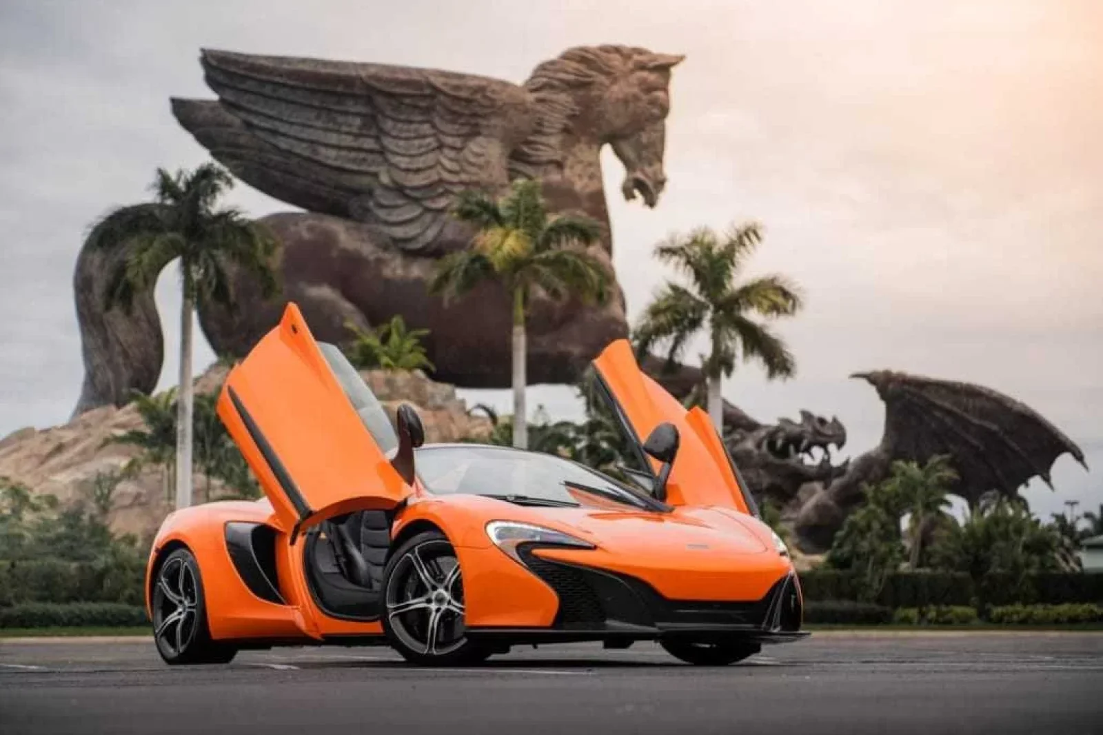 Rent McLaren 650S Spider Orange 2017 in Miami