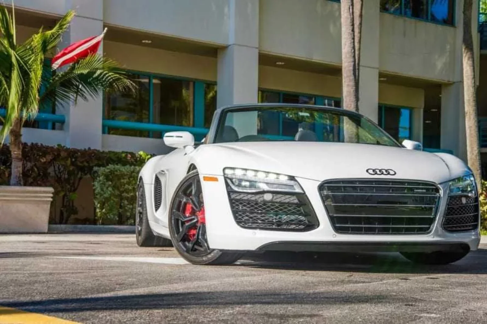 Rent Audi R8 Roadster White 2016 in Miami