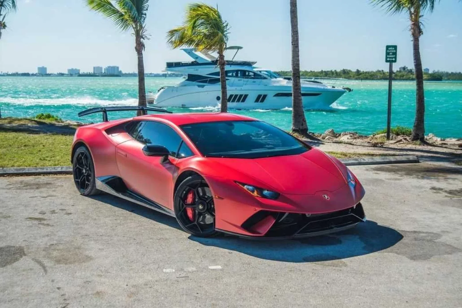 Kiralık Lamborghini Huracan Performante Kırmızı 2018 içinde Miami