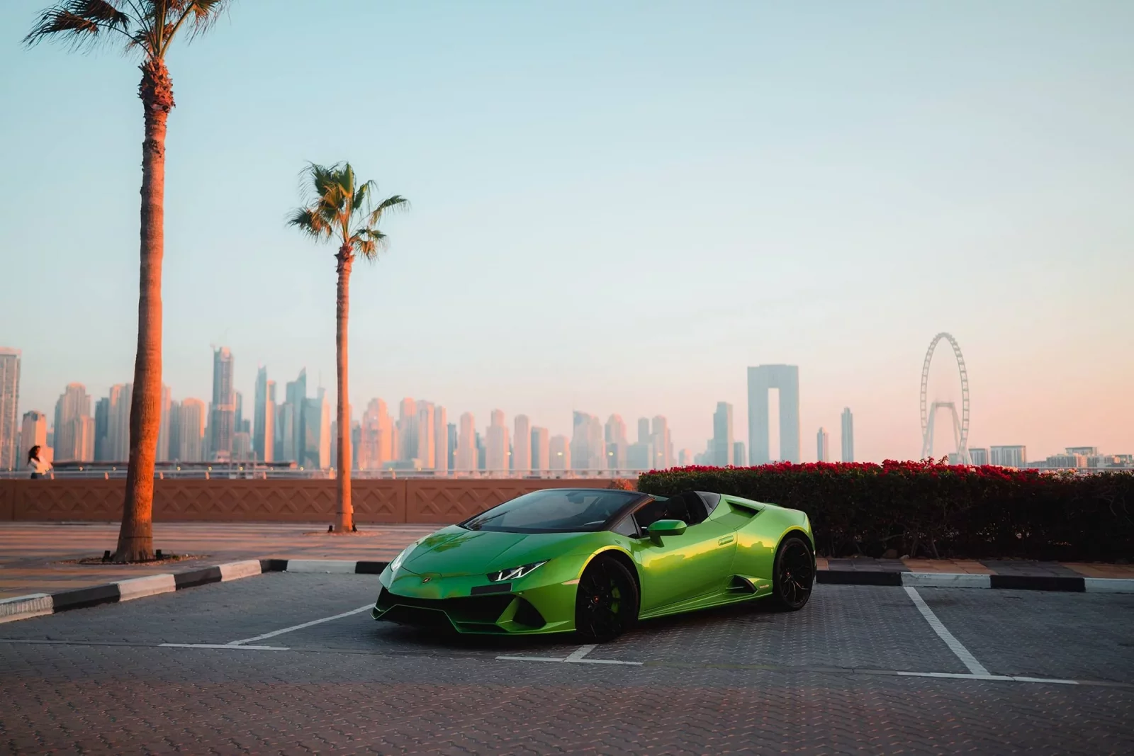 Rent Lamborghini Huracan Evo Spyder Green 2022 in Dubai