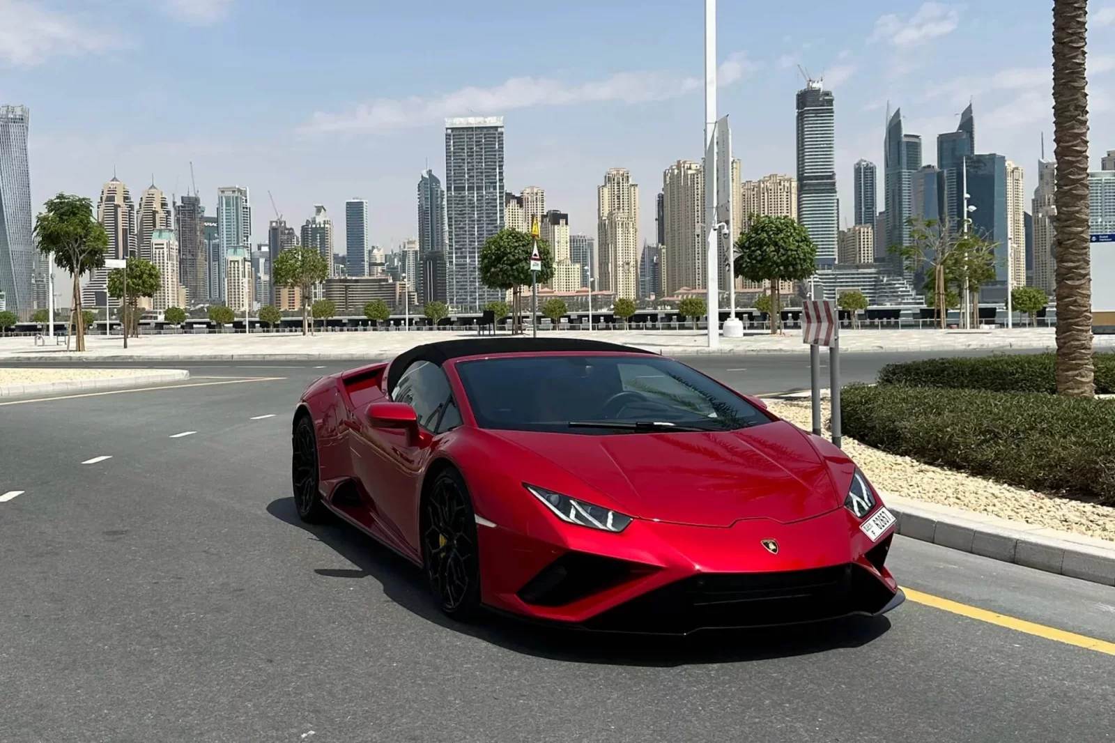 Rent Lamborghini Huracan Evo Spyder Red 2021 in Dubai