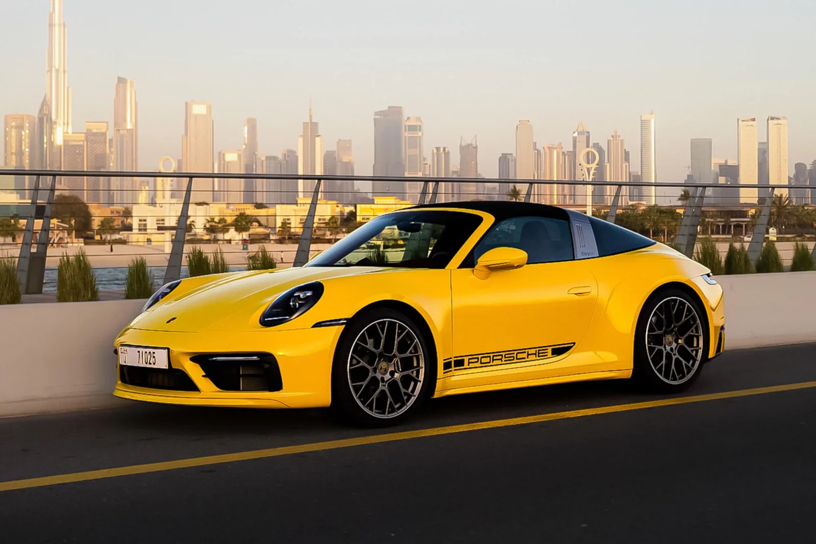 Rent Porsche 911 Targa 4 Yellow 2022 in Dubai